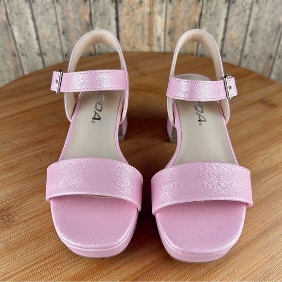 Children pink Platform Heels with Ankle Strap( MACEY-ISS) - Picture 3 of 7